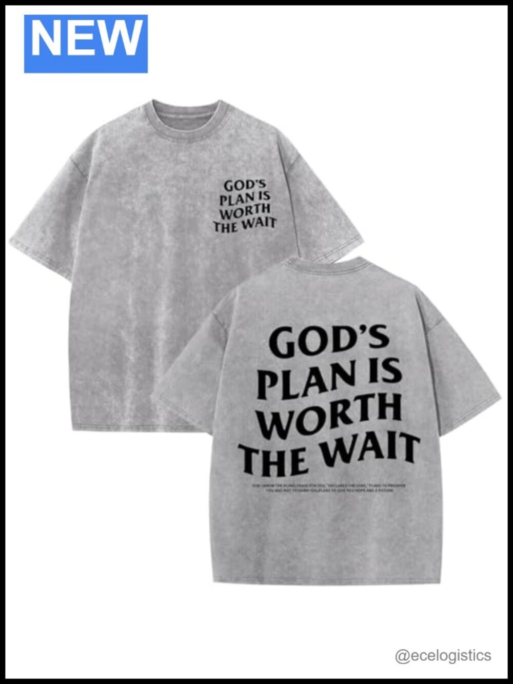 Men's Vintage Acid Wash Jesus Bible Verse Graphic Tee
